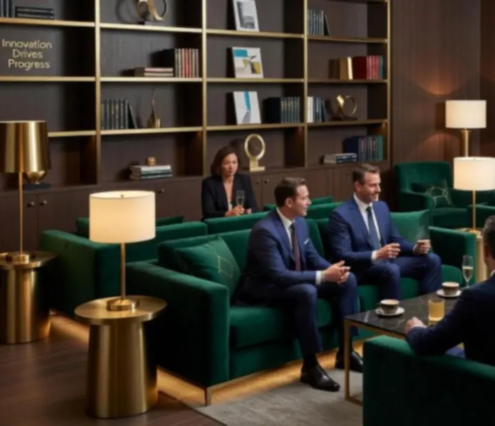 Elegáns business lounge networkingre és pihenésre